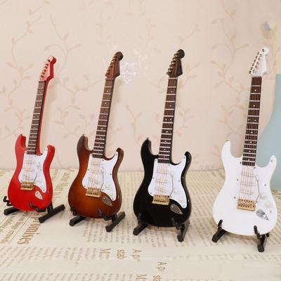 Holz Puppenhaus Miniatur Gitarre Mini Mini Elektrische Bass Modell Zimmer Dekoration