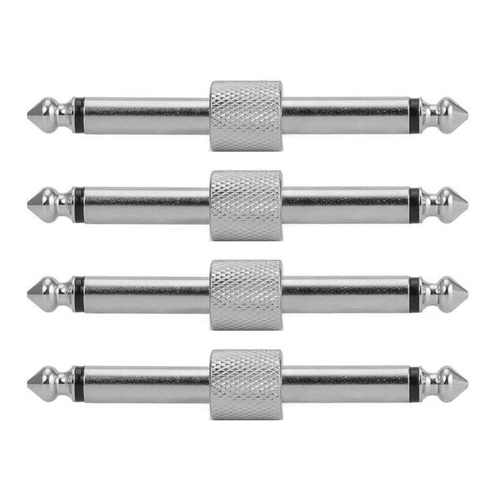 

4 шт. Патч-кабель для гитарных педалей эффектов, соединитель-муфта, штекер-штекер, угловой адаптер, переходник 6,35 мм на 6,35 мм B