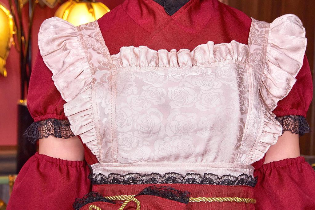Clearstone High-Classism Halloween Cat Maid Costume for Women (Red)