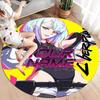 Cybernetic Future Heroine Custom Name Round Area Rug Carpet Rug For Living Room Bedroom Sofa Playroom Decor Nonslip Floor Mat