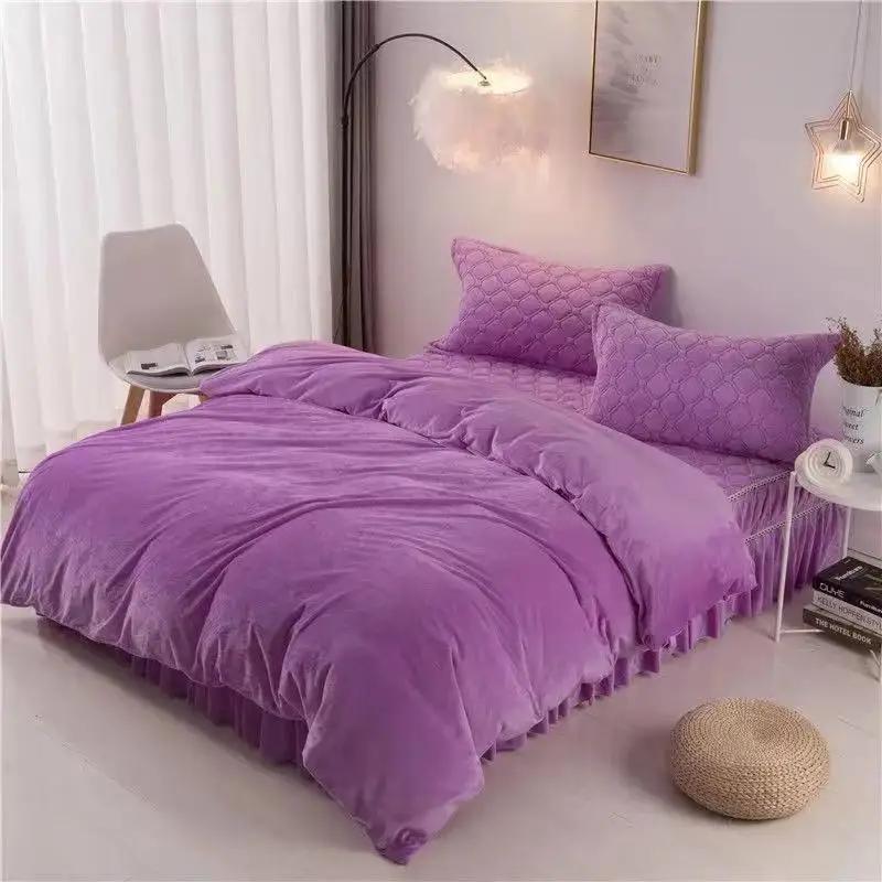 Winter Thickened Soft Crystal Velvet Single-Piece Quilt Cover Warm Single Flannel Quilt Cover Milk Velvet Quilt Cover Bedding