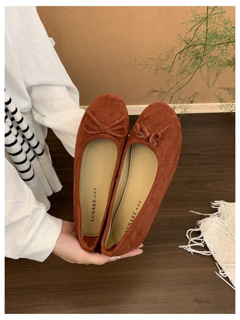 

Fashion Bow Knot Flats Ballet Shoes Women Female Ballet Round Toe Shallow Ballerina Soft Moccasin Dress Office Shoe Zapato Mujer 35