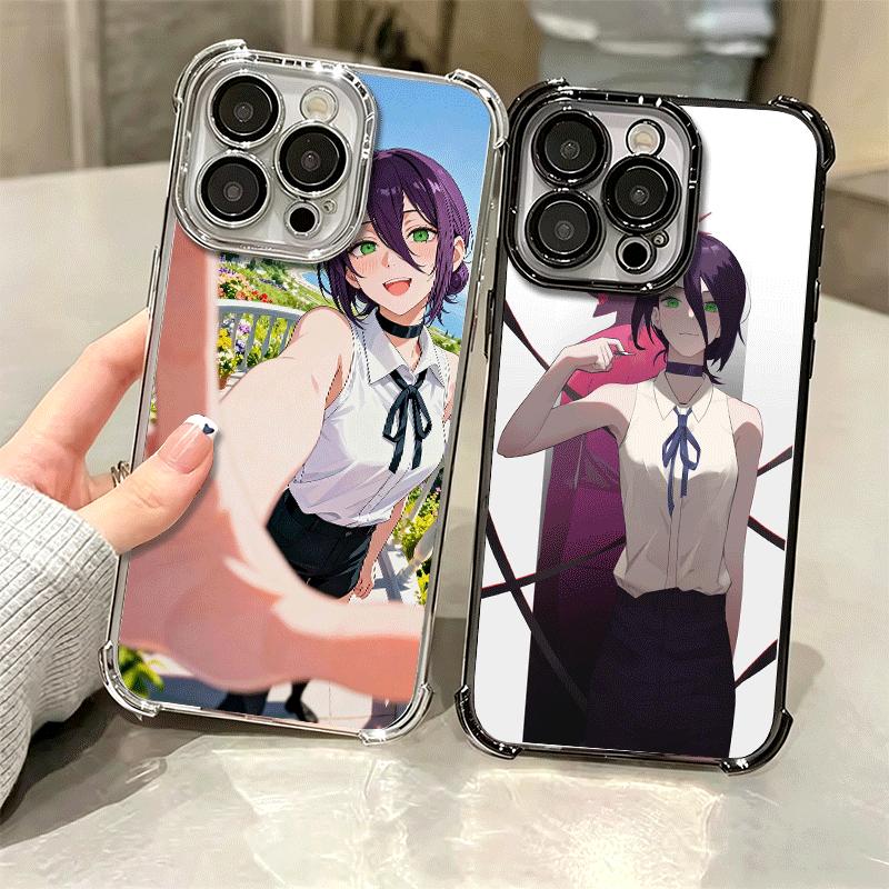Anime Character R-Reze CSM Soft Phone Case For iPhone 15 16 17 Air 14 Pro Max 16E Plus 13 12 Mini Plating Anti-Fall Fundas