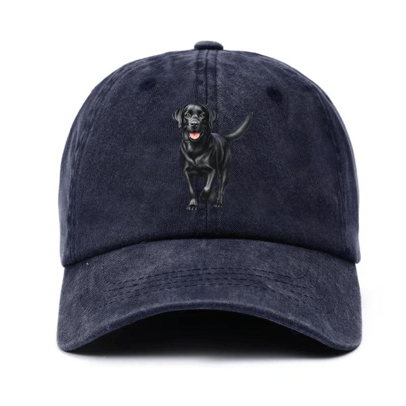 Baseballkappe mit schwarzem Labrador-Print ist das perfekte Geburtstagsgeschenk für Tierliebhaber, größenverstellbar für Unisex und Damen