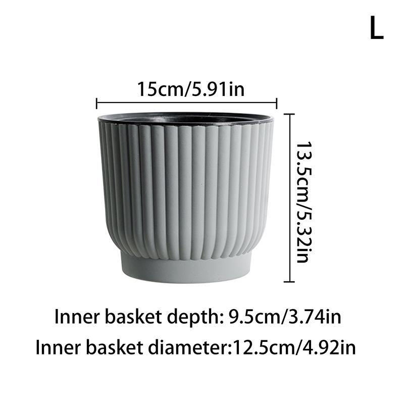 Lazy Self Watering Plastic Flower Pot Double Layer Hydroponics Green Plants Bonsai Pot Vases Succulent Potted Home Office Decor