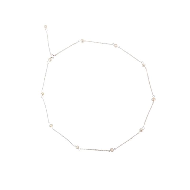 

Ожерелье-цепочка с воротником из натурального пресноводного жемчуга, длинное серебро 925 пробы, Y-образное ожерелье со звездами неба, модная девушка 50cm