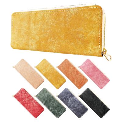 Echtes Leder Runder Federmäppchen Dünnes Kompaktes Schlankes Federmäppchen Stifthalter Einfaches Schreibwaren Leder Hergestellt in Italien Pueblo Beeren Gelb