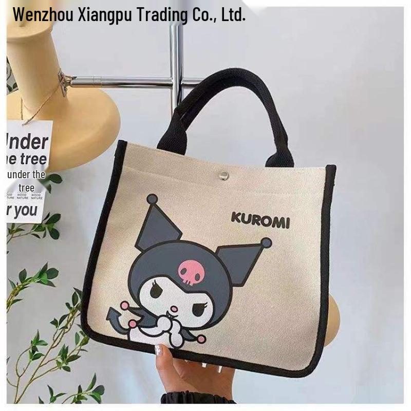 Cute Canvas Tote: Large Capacity Lunch & Wash Bag for Women, New Cartoon Design