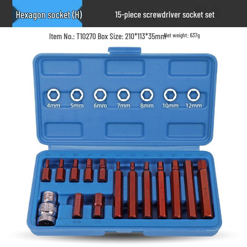 1/2" Electric Hex Socket Wrench and Screwdriver Bit Set
