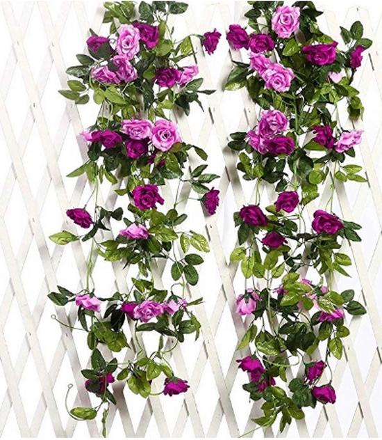Artificial Rose Vine for Air Conditioning Pipe and Staircase Decoration