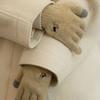 SNOOZY Beagle Embroidered Wool Knit Gloves Linen
