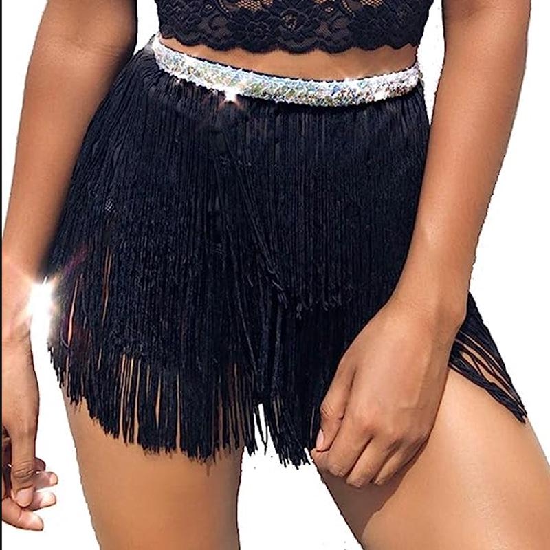 Encrypted Tassel Belly Dance Skirt  Waist Chain - Halloween Hip Scarf Decoration