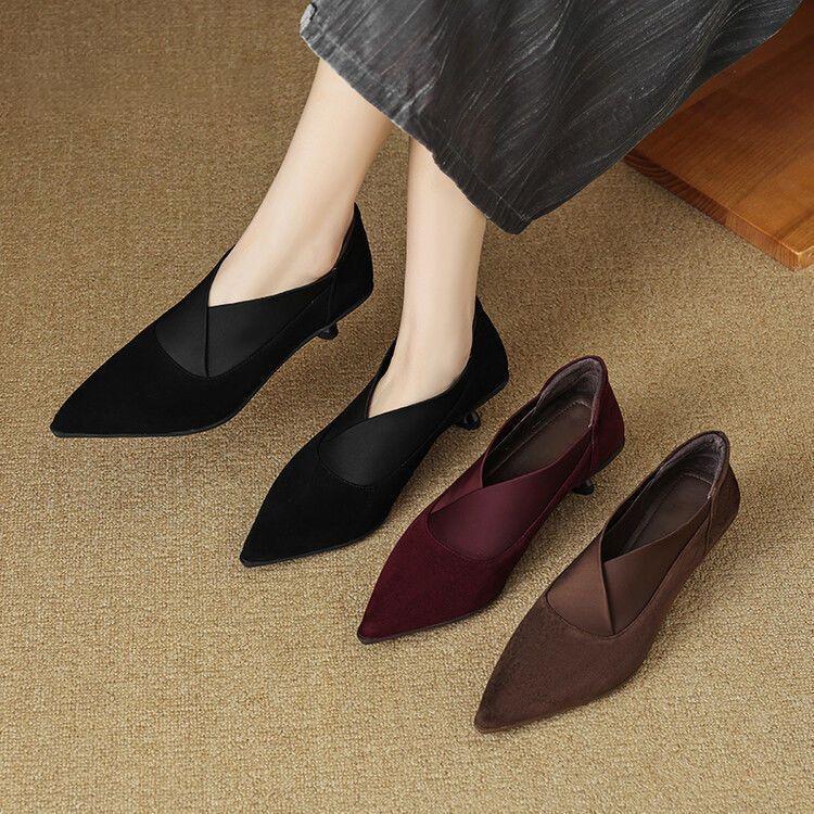 Versatile Women's Shoes Pointed Single Shoes Spring and Summer Evening Breeze Temperament Lady Elegant Non-slip High Heels