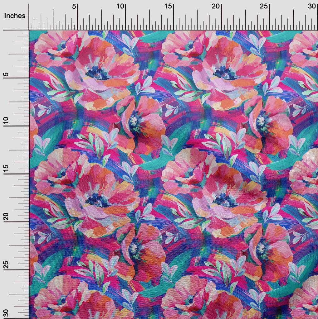 oneOone Bawełna Flex Ciemny Brzoskwiniowy Materiał Kwiatowy i Projekty Rękodzielnicze Dekoracyjny Materiał Drukowany na Metry 40 Calowy