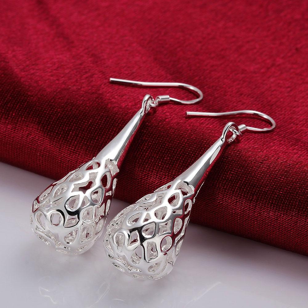 2024 New Trend 925 Sterling Silver 30MM Fine Hollow Water Drop Earrings For Women Wedding Charm Earrings Gift Jewelry