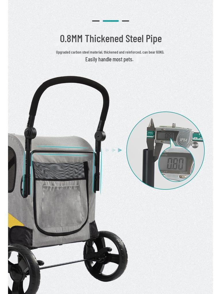 Lightweight, Foldable Pet Stroller for Medium & Large Cats and Dogs, Supports Up To 120 Lbs.