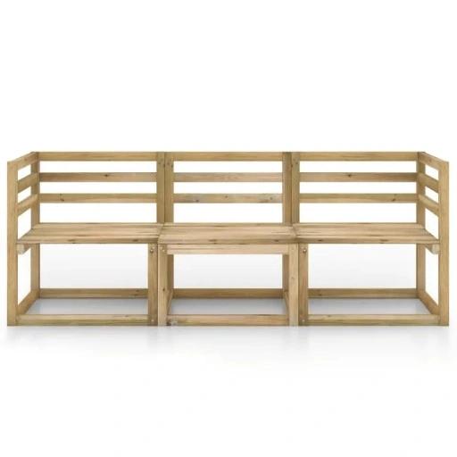 Garden 3-Seater Sofa, Green-Impregnated Pine Wood