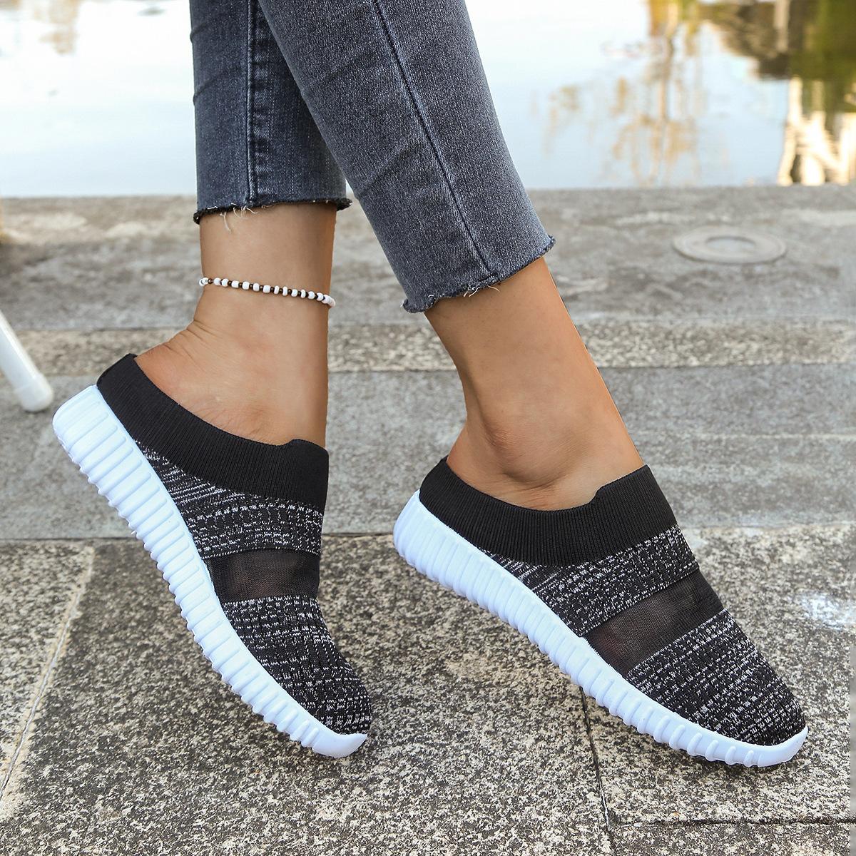 Women Mesh One-pedal Comfortable Soft-soled Shoes Casual Lazy Shoes 35 чёрный 1440₽