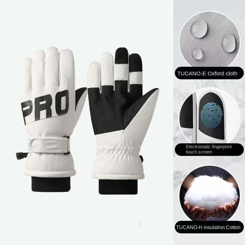 High Quality Touch Screen Ski Gloves Non-slip Waterproof Cycling Gloves Polyester Winter Mittens Outdoor