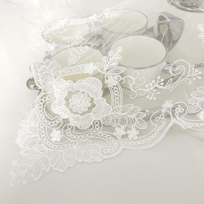 Lace Embroidery Dust Mat Table Mat Photo Decoration Background Props Home Tablecloth Cover Towel Transparent Mesh Beautiful White