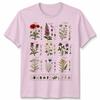 T-shirt Unisex Variazioni Floreali Fiori Selvatici Britannici Grafica Retro Cool