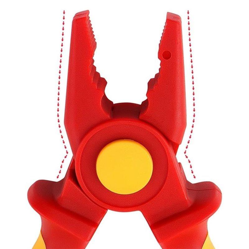 A25F-Insulated Pliers For Electrical Work- Non-Slip TPE Handles& Jaws 1000V Voltage Protection For Cutting And Gripping