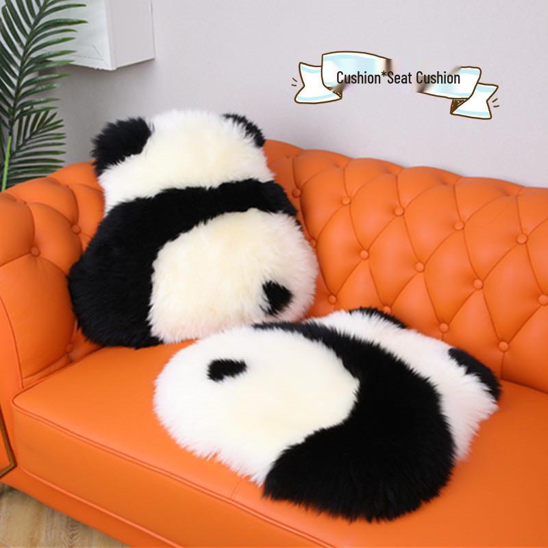 Angry Panda Wool Throw Pillow - Cute Cross-border Sofa Cushion & Internet Celebrity Décor