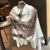 Extravagant Leopard Light Luxury Retro Old Money Wind Cotton and Linen Scarf Women's Travel Vacation Thin Air-conditioned Room Sun Protection Shawl