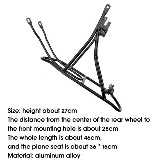 Univerzální zadní nosič na kolo, odolný proti nárazu a opotřebení, pro 20palcová kola
