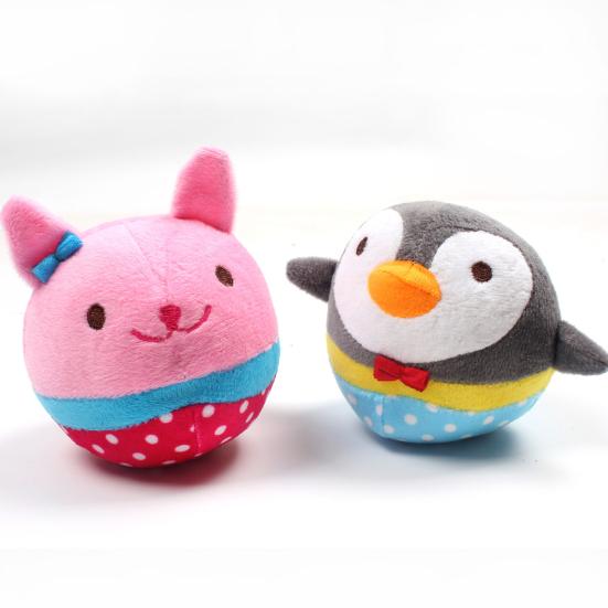 Puppy Cartoon Animals Bear Rabbit Plush Doll Cat Dog Biting Vocal Toy Pet Supply