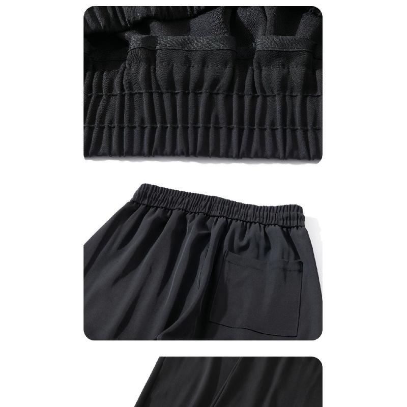 Men's Ice Silk Wide-Leg Pants, Summer Thin Style, 2026 New Versatile Floor-Length Straight Casual Trousers