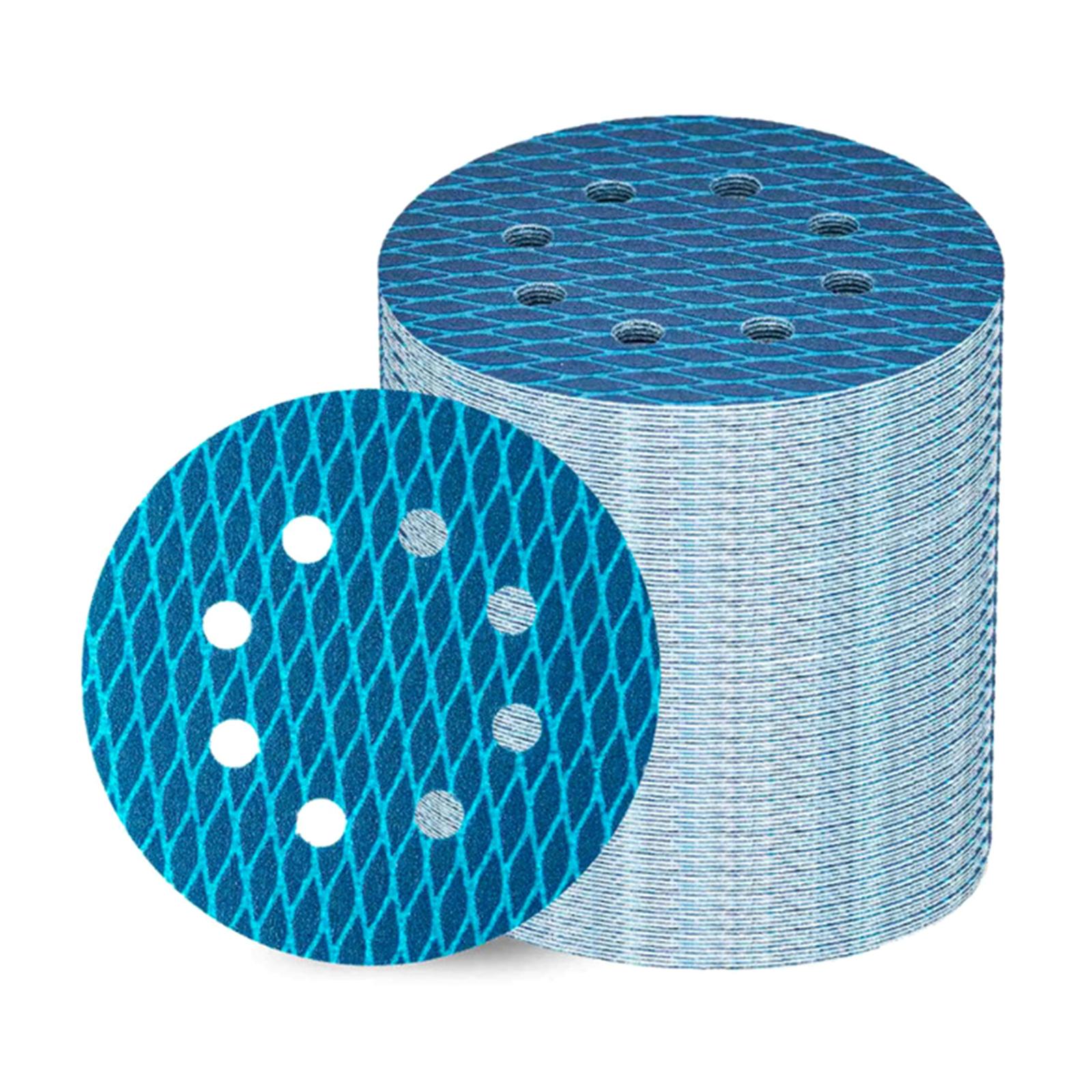 

100Pcs/set Orbital Sander Dry Wet Velvet Sandpaper 5inch 8 Hole Sanding Disc Sand Paper Rhombus Sanding Disc Replacement 15