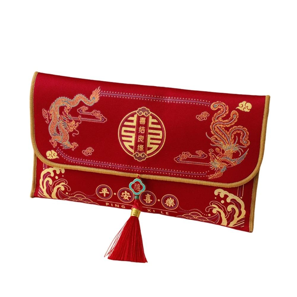 Brocade Cloth Tassel Brocade Red Envelope New Year Money Bag  Chinese Wedding