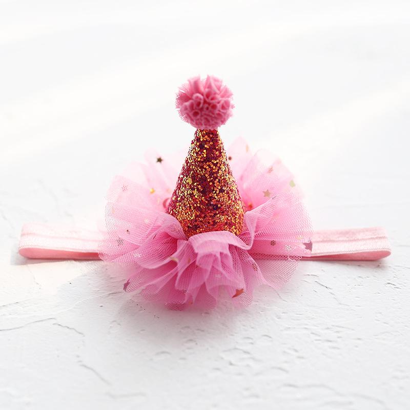 Glitter Birthday Hat Hair Accessory Shiny Star Decor Headwear for Kids Birthday Party Holiday Cosplay Dress Up Favors