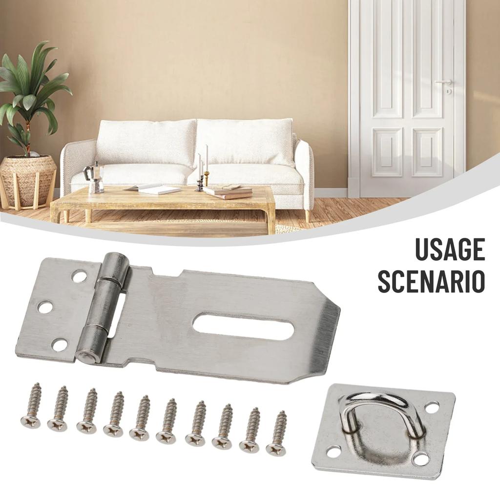 Practical High Quality Door Clasp Lock Stainless Steel Door Lock Anti Theft For Wood Door Furniture Accessories