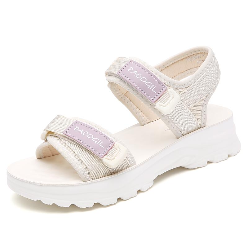 

Женские сандалии, женские сандалии с мягкой строчкой, удобные сандалии на плоской подошве, женская пляжная обувь с открытым носком, женская обувь, Sandalias Treking 35