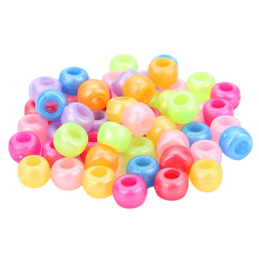 200x Acrylic Round Beads Larhe Hole Jewelry Making DIY Findings Crafts