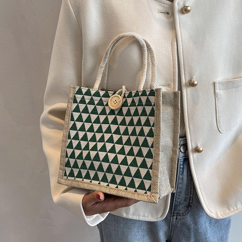 

Linear Hand held Bento Bag New Japanese Small Shoulder Bag Fashionable Work Small Bag Environmentally Friendly Lunch Box Bag