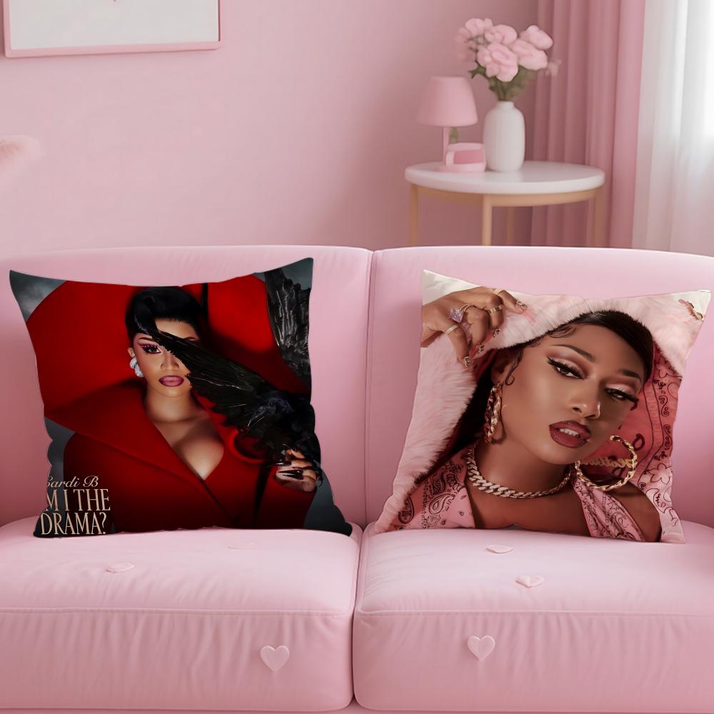 C-Cardi B Piosenkarka Gorąca Poszewka na Poduszkę Komfortowa Dwustronna Poszewka Idealna do Samochodu Sofy Sypialni i Nie Tylko
