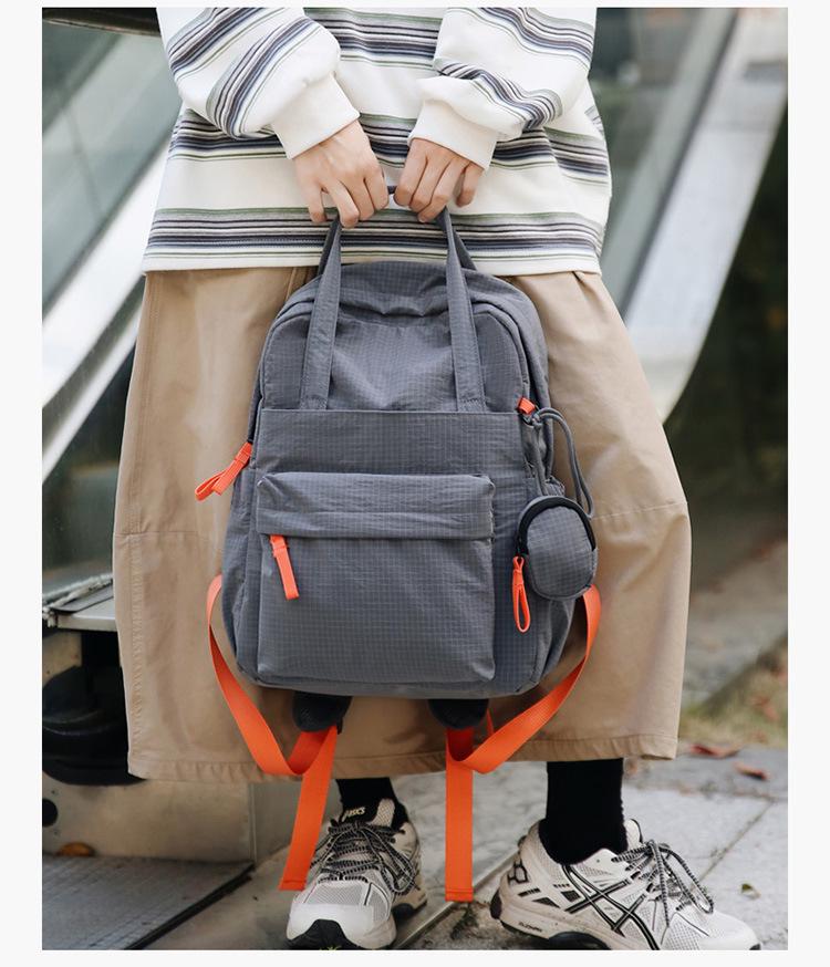 2025 Women's Fashion Textured Casual Backpack - Solid Color, Versatile for Commute & Travel