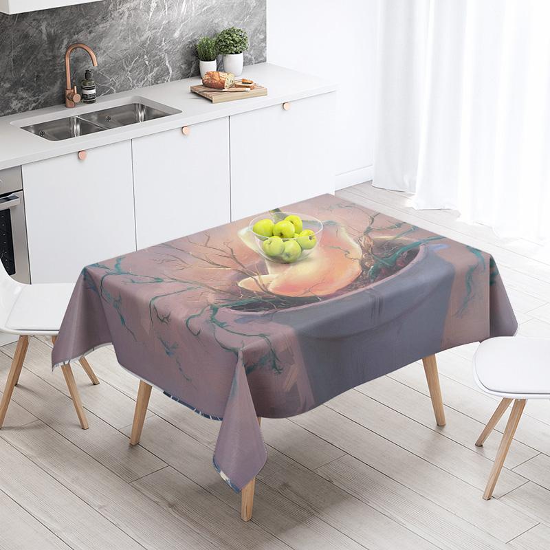 New Abstract Tea Tablecloth Waterproof and Oil-proof Dining Tablecloth Nordic Wind Bar Tablecloth Home Decoration
