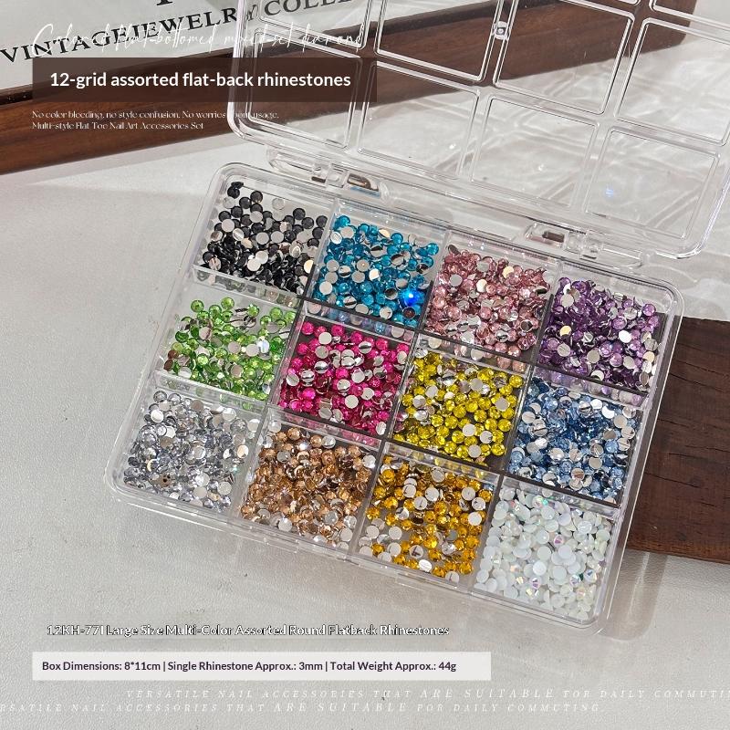 Cut Small Round Rhinestones With High-Shine Finish Flatback Inlay Nail Art Crystals For Uv Gel Nails Or Stage Makeup