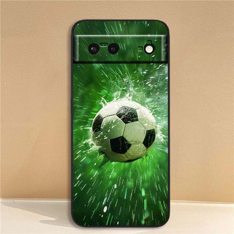Anime Football Design Phone Case For Google Pixel 10 9a 9 8A 8 7 7A 6 6A Pro XL 2024 5G Black Soft TPU Silicone