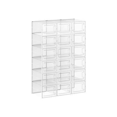 Shoe Organizer Set of 18 Shoe Boxes Up To Size 46 Transparent