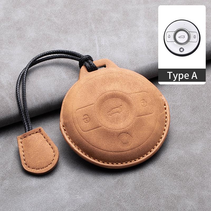 Sheepskin Car Key Case Cover For Mercedes Benz Smart Fortwo 1 BRABUS 1 Benz SMART 2022 2023 Protector Holder Shell Accessories