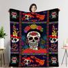 Vintage Day of the Dead Printed Flannel Blanket All Seasons Skull Digital Printed Blanket