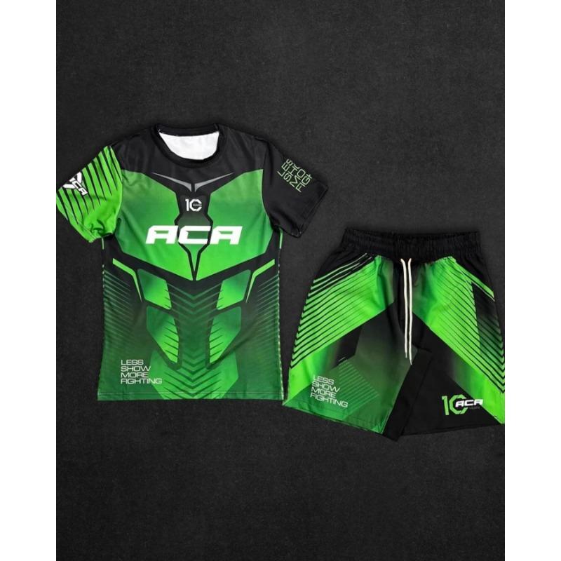 

Boxing suit 2PCS set men s 3D printed short sleeved shirt 4XL