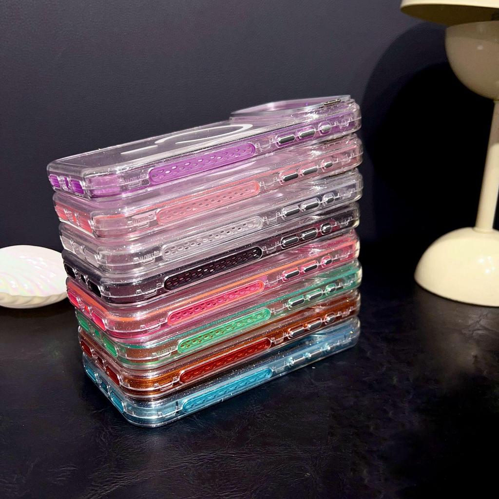 Magnetic Glitter Lens Holder Case for Apple iPhone 14/15Pro/16/17Promax
