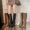 2025 New Pure Leather Inside and Out~ Sexy Pointed Stiletto But Knee Knight Boots Genuine Leather Boots for Women
