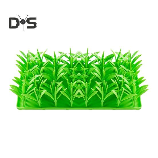 Silicone Grass Mat Slow Feeding Mat Silicone Grass Snuffle Feeding Mat for Indoor Cats Anti-Slip Dog Feeding Mat Interactive Toy Pet Treat Lick Mat